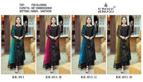 KROSS KULTURE KK-011 FOX BLUMING Semi-stitched Pakistani Suits Wholesale Catalog b2btextile.in