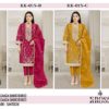 KROSS KULTURE KK-015 ORGANZA EMBROIDERED Semi-stitched Pakistani Suits Wholesale Catalog b2btextile.in
