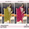KROSS KULTURE KK-030 ORGANZA EMBROIDERED Semi-stitched Pakistani Suits Wholesale Catalog b2btextile.in