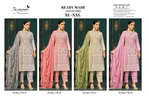 Serine Readymade S-176 Fox Georgette Heavy Embroidered b2btextile.in