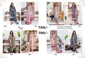 Shree Fabs Needle Wonder Lawn Collection Pakistani Lawn Suits 8 Designs Catalog b2btextile.in