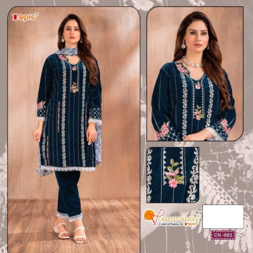 Fepic Crafted Needle Velvet Readymade Suit CN-883