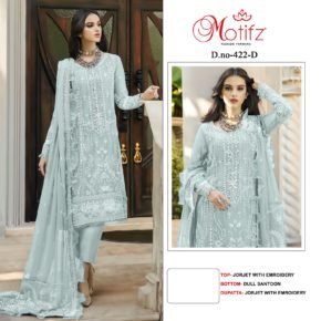 Motifz Georgette Embroidered Pakistani Suit D-422