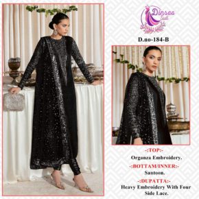 Dinsaa Georgette Embroidered Pakistani Suit D NO:- 184