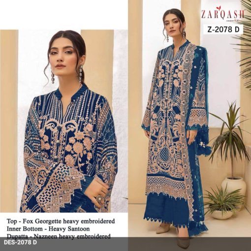 Zarquash Georgette Embroidered Pakistani Suit Z-2054